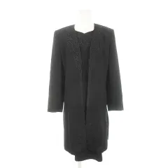 トラント TPRRENTE Elegance Formal ブラックフォーマル セットアップ 2点セット ノーカラージャケット ワンピース テープデザイン 11AR 黒 ブラック /AH23 ■GY12