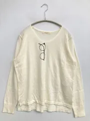 chocol raffine ショコラフィネ Tシャツ/カットソー F アイボリー 無地 ミドル丈 長袖 Vネック