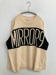 MIRROR9 ニット/セーター M アイボリー ブランドロゴ ミドル丈 長袖 クルーネック(丸首)