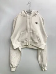 Reebok リーボック パーカー F ホワイト コットン 無地 ワンポイント ブランドロゴ ジップアップ 長袖