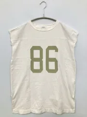 LOWRYS FARM ローリーズファーム Tシャツ/カットソー F アイボリー 前面プリント ミドル丈 袖なし クルーネック(丸首)