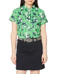 新品 [キャロウェイ] レディース 半袖 ポロシャツ (フラワー柄・吸汗速乾性・UVカット・抗菌性) / ゴルフ / C23134204 1140_グリーン S