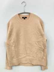UNIQLO ユニクロ ニット/セーター S オレンジ ミドル丈 クルーネック(丸首) 無地 ニット