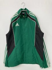adidas ナイロンジャケット グリーン L - メルカリ