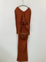 osmosis オズモーシス ワンピース ONE オレンジ コットン 無地 長袖 ロング・マキシ丈 タイト