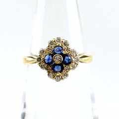 Pt900 サファイア ダイヤモンド0.60ct フラワーリング 9号 - メルカリ