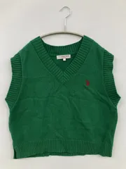 U.S. POLO ASSN. ユーエスポロアッスン ベスト F グリーン 無地 ワンポイント 刺繍