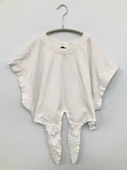 ZARA ザラ Tシャツ/カットソー USA M ホワイト 無地 ショート丈 半袖 クルーネック(丸首)