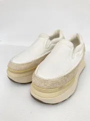 UGG アグ スリッポン 22 ホワイト スエード キャンバス 無地 ブランドロゴ