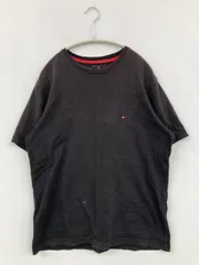 TOMMY HILFIGER トミーヒルフィガー Tシャツ/カットソー S ブラック 無地 ワンポイント ミドル丈 半袖 クルーネック(丸首)