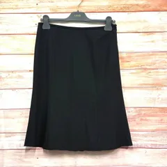 ARMANI COLLEZIONI アルマーニ コレッツィオーニ ひざ丈 スカート ブラック ウール バックプリーツフレア レディース 40 RN103723のサムネイル