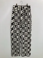 PULL&BEAR プルアンドベア デニムパンツ EUR 36 ブラック フルレングス 花柄・ボタニカル柄 その他総柄 ワイド・ルーズ ストレート ハイウエスト