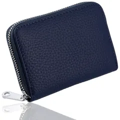 [NobleTicks] カードケース 本革 じゃばら 大容量 13枚収納 スキミング防止 財布 ミニ財布 薄型 コンパクト レディース メンズ クレカケース コインケー��� ネイビー [ネイビー]