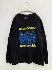 UNIQLO UT ユニクロユーティー Tシャツ/カットソー M ブラック 前面プリント バックプリント ミドル丈 長袖 クルーネック(丸首)