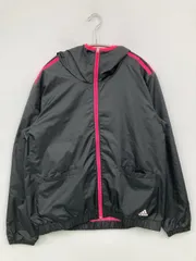 adidas アディダス ナイロンジャケット OT グレー バックプリント ブランドロゴ フードあり