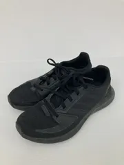 adidas アディダス スニーカー 240 ブラック 無地 ブランドロゴ 紐 ローカット