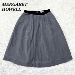 MARGARET HOWELL ひざ丈フレアスカート 2 グレー