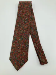Christian Dior クリスチャンディオール ネクタイ レッド 花柄・ボタニカル柄 その他総柄