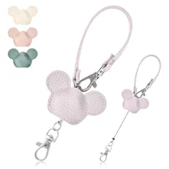 【新品】 [Gineman] リール付きストラップリールキーホルダー キーリール パスケース 鍵 定期入れ 用 リールキーホルダー PUレザー製 リール付き 丈夫 伸縮 35CM伸びる 予備リールあり レディース メンズ 強力 小さい 金具 紛失防止 1