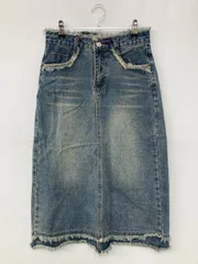 Ba Lei Nv Zhuang デニムスカート S ブルー ミモレ・半端丈 タイト