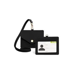 【新品】 3CCart パスケース 横型 IDカードホルダー 両面 社員証 首掛け カードケース ネームホルダー 背面ポケット付き 定期入れ レディース メンズ IDケース 両面用 背面 収納 カードケース 社員証 名刺 名札ケース 定期入れ 通勤 パスケ 1