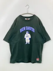 BEN DAVIS ベンデイビス Tシャツ/カットソー M グリーン クルーネック(丸首) 半袖 ミドル丈 前面プリント バックプリント ブランドロゴ