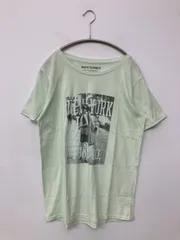 BACK NUMBER バックナンバー Tシャツ/カットソー L ライトグリーン 前面プリント ミドル丈 半袖 クルーネック(丸首)