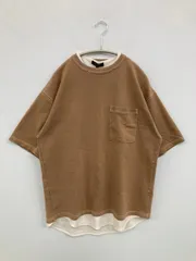 BEAMS HEART ビームスハート Tシャツ/カットソー S ブラウン 無地 ミドル丈 半袖 クルーネック(丸首)