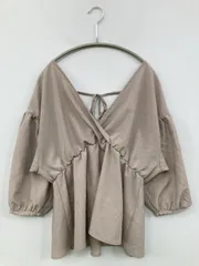 LOWRYS FARM ローリーズファーム シャツ/ブラウス F ベージュ 無地 リボン ミドル丈 半端袖