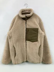 UNIQLO ユニクロ ブルゾン S ベージュ ボア 無地 ワンポイント ミドル丈 フードなし ジップアップ
