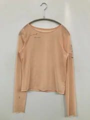 Chico チコ Tシャツ/カットソー F オレンジ ワンポイント ボートネック 長袖 ショート丈