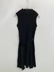 Glamorous Garden ワンピース F ブラック ウール・ニット 無地 リボン 袖なし ひざ丈