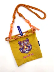 美品 GUAN&BALL 刺繍 タイガー ショルダー バッグ 黄 ■■レディース