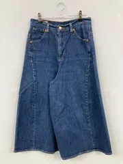 LEVI STRAUSS & CO. リーバイストラウスアンドカンパニー デニムパンツ W26 ブルー クロップド・半端丈 無地 ワイド・ルーズ フレア・ブーツカット ハイウエスト リジッド・ワンウォッシュ