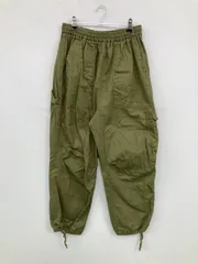 MAISON CLUB メゾンクラブ カーゴパンツ 7 カーキ フルレングス コットン 無地 ワイド・ルーズ レギュラー ウエストゴム・紐