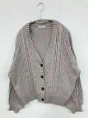 COLZA コルザ カーディガン/ボレロ S ベージュ ニット 無地 ミドル丈 長袖