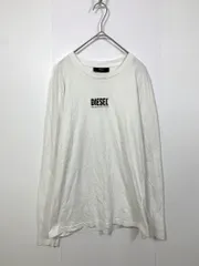 DIESEL ディーゼル A04524 ロゴ 長袖 Tシャツ sizeS/白  ■■メンズ