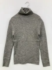 NICE CLAUP ナイスクラップ ニット/セーター グレー ウール・ニット 無地 ミドル丈 長袖 タートルネック/ハイネック