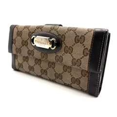 【美品✨】GUCCI グッチ GGキャンバス 長財布 ウォレット Wホック 男女兼用