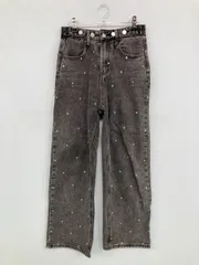 THE YON ザヨン デニムパンツ S ブラック フルレングス ビジュー その他総柄 ワイド・ルーズ ストレート レギュラー ヴィンテージ