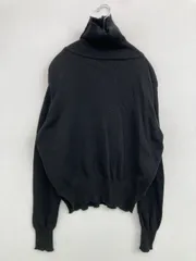 ニット/セーター ブラック 無地 ミドル丈 長袖 タートルネック/ハイネック