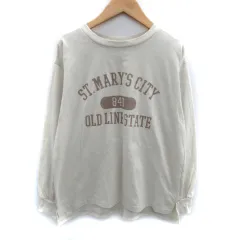 シューラルー SHOO・LA・RUE Tシャツ カットソー 長袖 ラウンドネック プリント M ライトベージュ /SM49