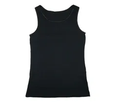 Laulea Akoakoa ブラック XL カップ パット 無し 綿 100% タンクトップ レディース インナー 女性 下着 タンク シンプル 無地 女性下着 コットン ゴム無し 素材の バッド サイズ 素材 後ろゴム無し セット綿 [ブラック] [XL]