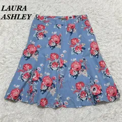 【美品】 LAURA ASHLEY ひざ丈スカート 13 ブルー