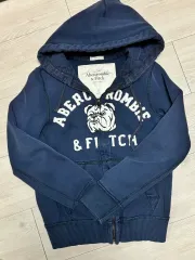 アバクロンビー ネイビー フードジップアップ S