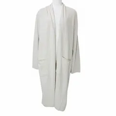 スタディオクリップ Studio Clip 大きいサイズ ロングニットカーディガン 長袖 ボタンレス ウール LL アイボリー X