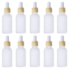 Asdays スポイトボトル ガラス アロマ瓶 コスメ 詰替え 保存容器 遮光 アロマボトル 精油 香水 小分け用 10本セット (30ml10本) [30ml10本]