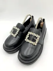 LoveHunter ラブハンター スクエアビジュー厚底 ローファー シューズ sizeM/黒 ■■レディース