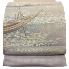 袋帯 千地泰弘 本草木染 斜めの織模様 金銀糸 夏虫色 O-3628 - メルカリ