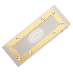 【中古】 Cartier カルティエ サントス ドゥ カルティエ ラージ マネークリップ OG000865 ロゴ シルバー ゴールド ビルクリップ 25034585 MKのサムネイル